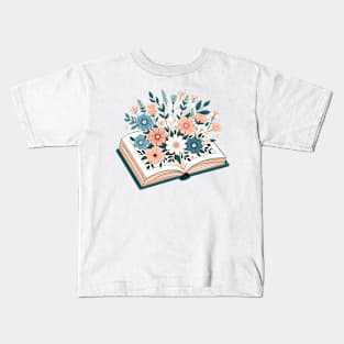 An open book filled with flowers Kids T-Shirt